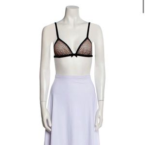 Fleu Du Mal small fishnet bra black see-through lace silk satin 32B 32A 34B 34A